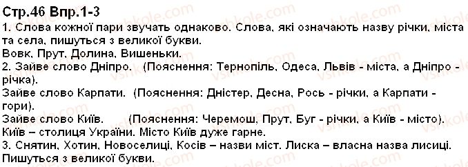 фото задание 46 - велика буква в назвах міст, сіл, річок