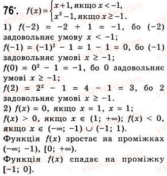 фото задание 76 - функція та її основні властивості - тема 1. функції, рівняння і нерівності
