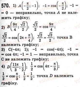 фото задание 570 - властивості і графіки функцій y=sinx та y=cosx - тема 3. тригонометричні функції