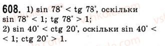 фото задание 608 - властивості і графіки функцій y=tgx та y=ctgx - тема 3. тригонометричні функції