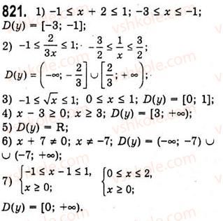 фото задание 821 - функції y=arccosx, y=arcsinx, y=arctgx, y=arcctgx - тема 4. тригонометричні рівняння і нерівності