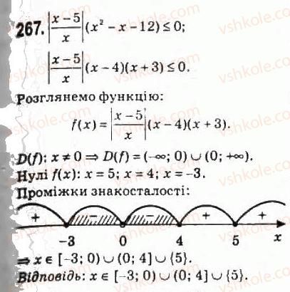 фото задание 267 - 12. метод інтервалів - § 2. функції, многочлени, рівняння і нерівності