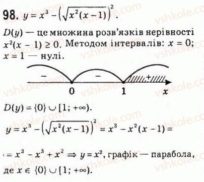 фото задание 98 - 5. повторення та розширення відомостей про функцію - § 2. функції, многочлени, рівняння і нерівності