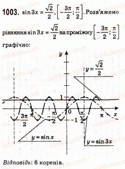 фото задание 1003 - 47. рівняння sin х = b - § 5. тригонометричні рівняння і нерівності