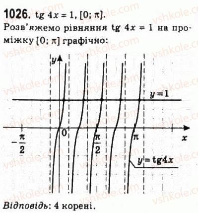 фото задание 1026 - 48. рівняння tg х = b і ctg х = b - § 5. тригонометричні рівняння і нерівності