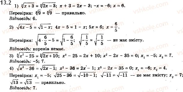 фото задание 2 - 13. ірраціональні рівняння - § 2. степенева функція