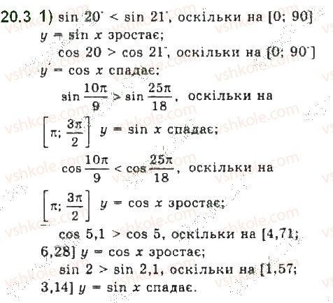 фото задание 3 - 20. властивості та графіки функцій y = sin x і y = cos x - § 3. тригонометричні функції