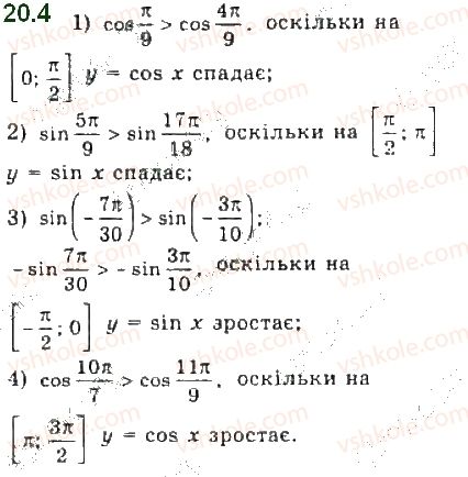 фото задание 4 - 20. властивості та графіки функцій y = sin x і y = cos x - § 3. тригонометричні функції