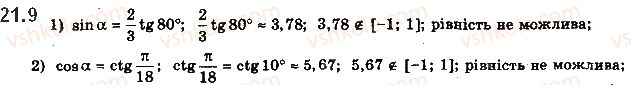 фото задание 9 - 21. властивості та графіки функцій y = tg x і y = ctg x - § 3. тригонометричні функції