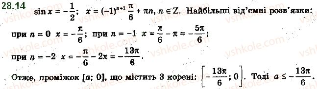 фото задание 14 - 28. рівняння sin x = b - § 4. тригонометричні рівняння і нерівності