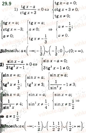 фото задание 9 - 29. рівняння tg x = b і ctg x = b - § 4. тригонометричні рівняння і нерівності