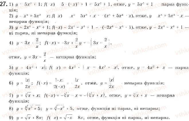 фото задание 27 - § 1. числові функції та їхні властивості - розділ 1. функції, їхні властивості та графіки