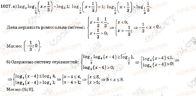 фото задание 1027 - розділ 6. логарифмічна функція