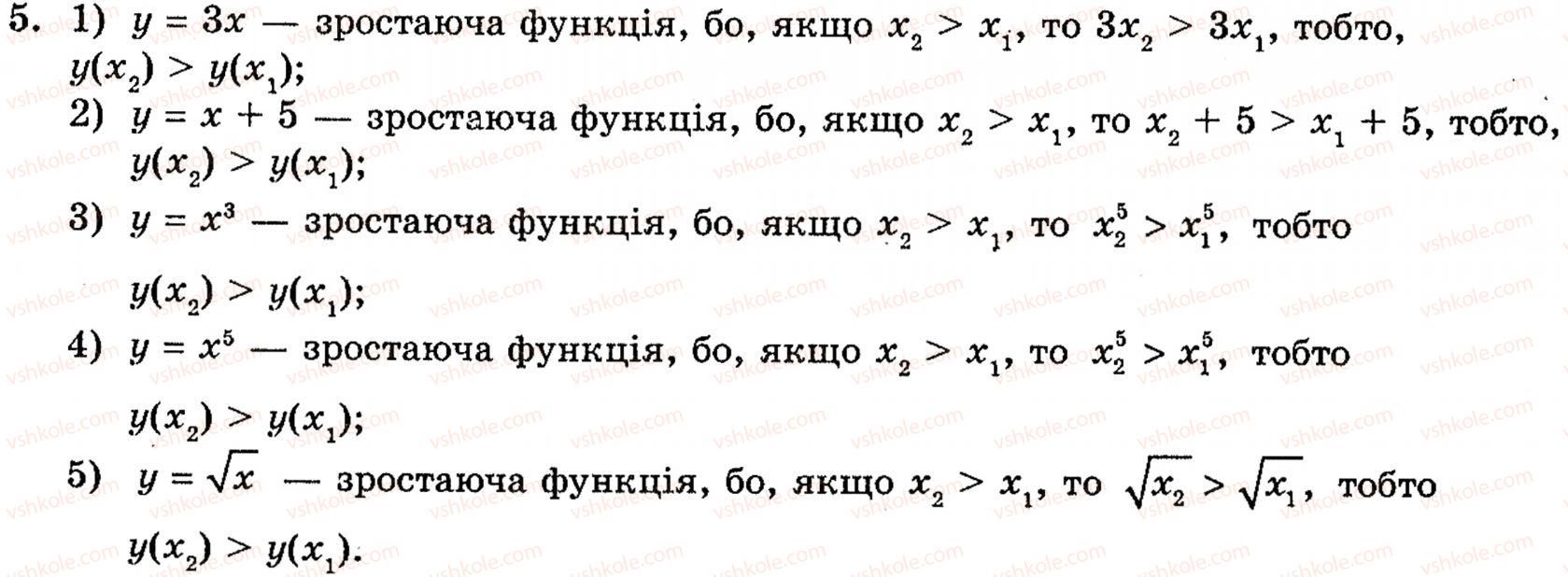 фото задание 5 - 2.1. поняття числової функції. найпростіші властивості числових функцій - § 2. функції - розділ 1. функції, рівняння і нерівності