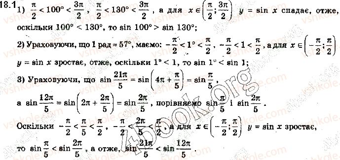 фото задание 1 - § 18. графіки функцій синуса, косинуса, тангенса і котангенса та їх властивості