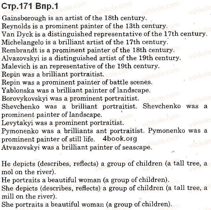 фото задание p171ex1 - unit 7. the world of painting