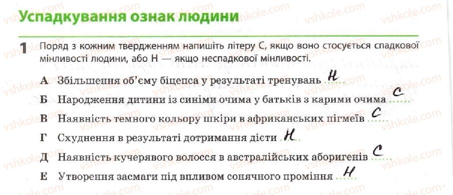 фото задание 1 - успадкування ознак людини - тема 3. спадковість і мінливість