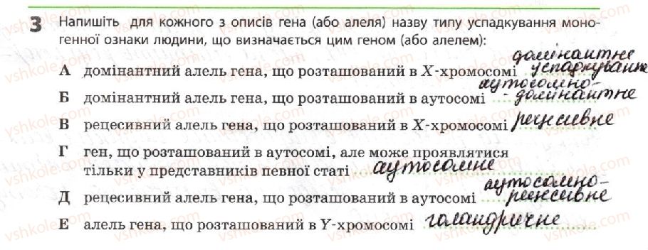 фото задание 3 - успадкування ознак людини - тема 3. спадковість і мінливість