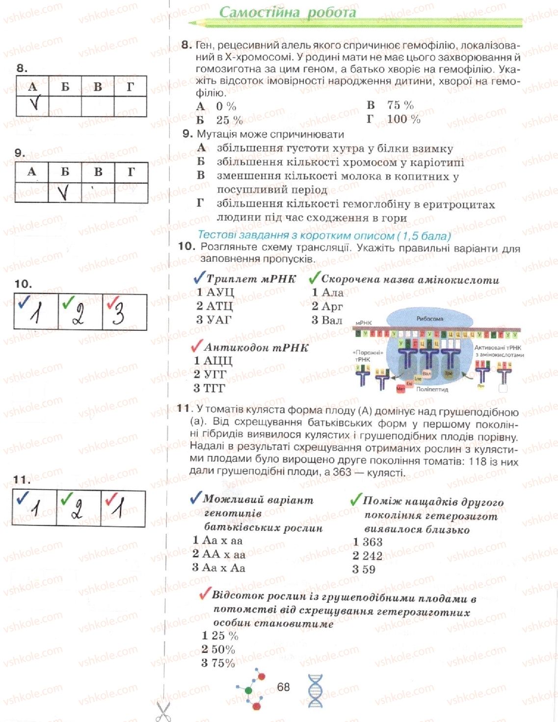 фото задание стор68 - тема 3. спадковість та мінливість
