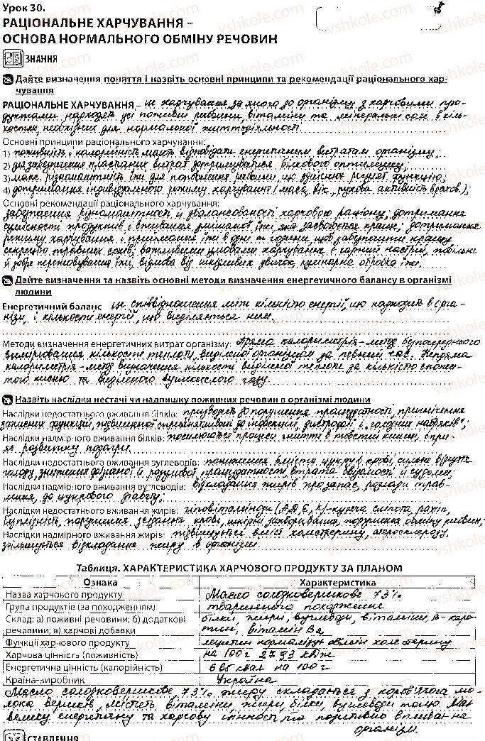фото задание 1 - урок 30 - тема 2. обмін речовин і перетворення енергії