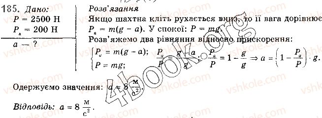 фото задание 185 - § 18. сила тяжіння та вага тіла - розділ 1. механіка
