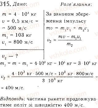 фото задание 315 - § 25. імпульс. закон збереження імпульсу - розділ 1. механіка