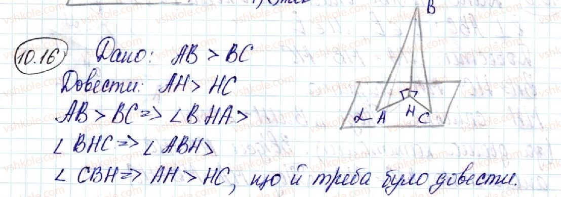 фото задание 16 - 10. перпендикуляр і похила - § 3. перпендикулярність у просторі