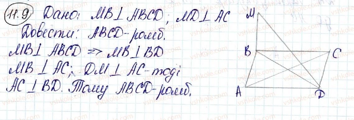 фото задание 9 - 11. теорема про три перпендикуляри - § 3. перпендикулярність у просторі