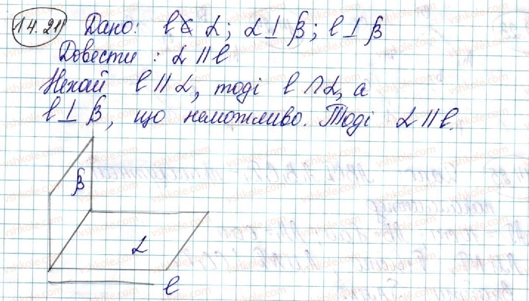 фото задание 21 - 14. перпендикулярні площини - § 3. перпендикулярність у просторі