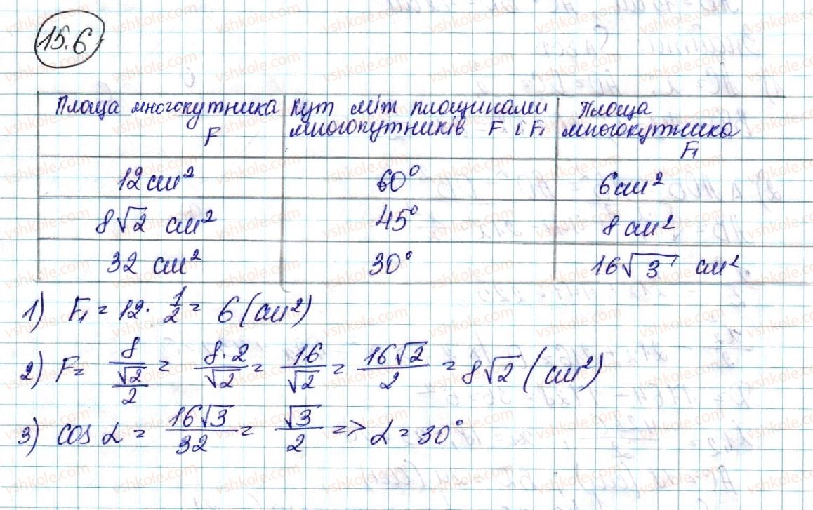 фото задание 6 - 15. площа ортогональної проекції многокутника - § 3. перпендикулярність у просторі