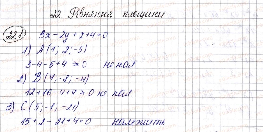 фото задание 1 - 22. рівняння площини - § 4. координати та вектори в просторі