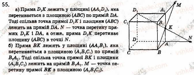 фото задание 55 - § 2. аксіоми стереометрії і наслідки з них - розділ 1. вступ до стереометрії