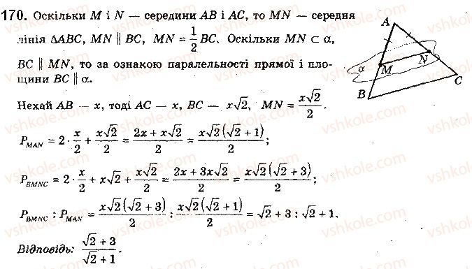 фото задание 170 - § 5. паралельність прямої і площини - розділ 2. паралельність прямих і площин у просторі