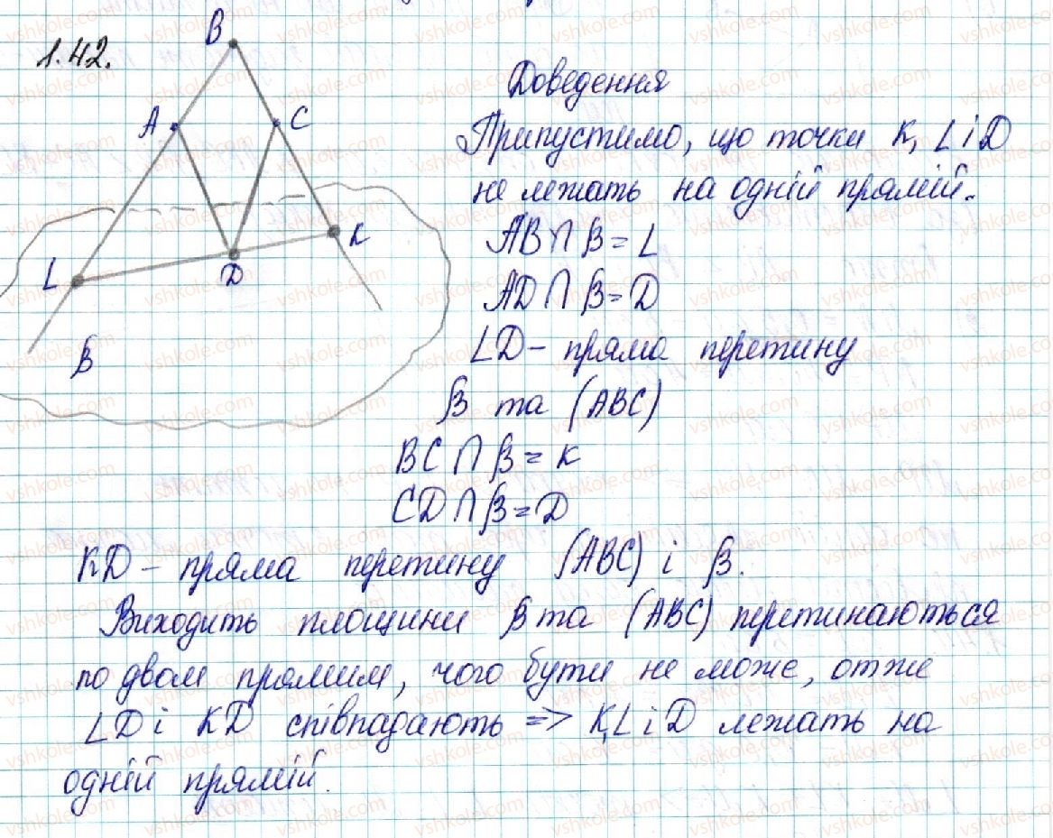 фото задание 42 - § 1. основні поняття стереометрії. аксіоми стереометрії та наслідки з них - розділ 1. вступ до стереометрії