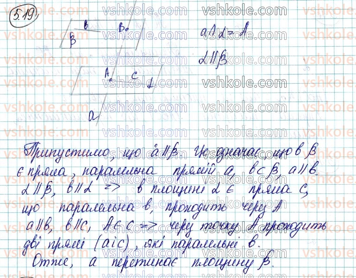 фото задание 19 - § 5. розміщення двох площин у просторі. ознаки та властивості паралельних площин - розділ 2. паралельність прямих і площин у просторі