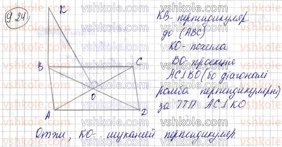 фото задание 24 - § 9. перпендикуляр і похила. теорема про три перпендикуляри - розділ 3. перпендикулярність прямих і площин у просторі