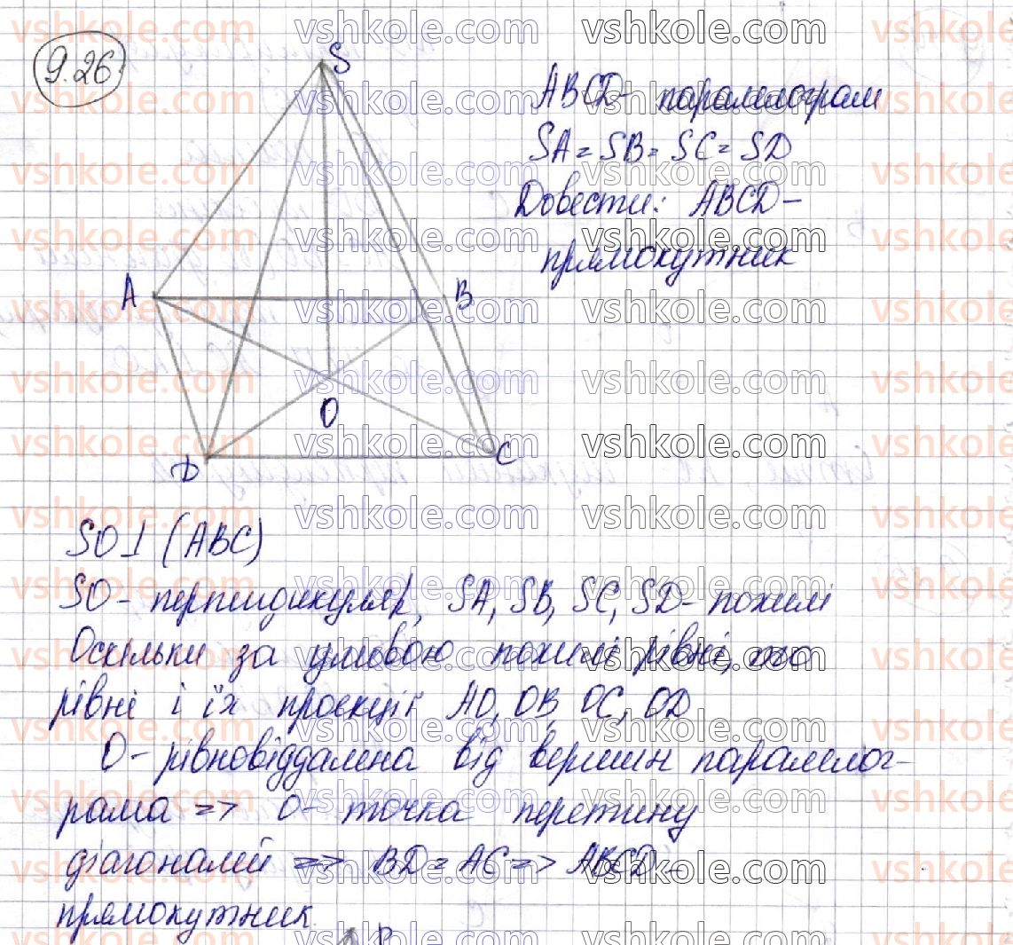 фото задание 26 - § 9. перпендикуляр і похила. теорема про три перпендикуляри - розділ 3. перпендикулярність прямих і площин у просторі