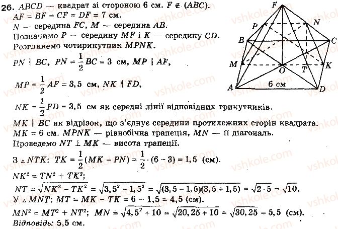 фото задание 26 - тест для самоконтролю 6 - модуль 6. кути і відстані у просторі