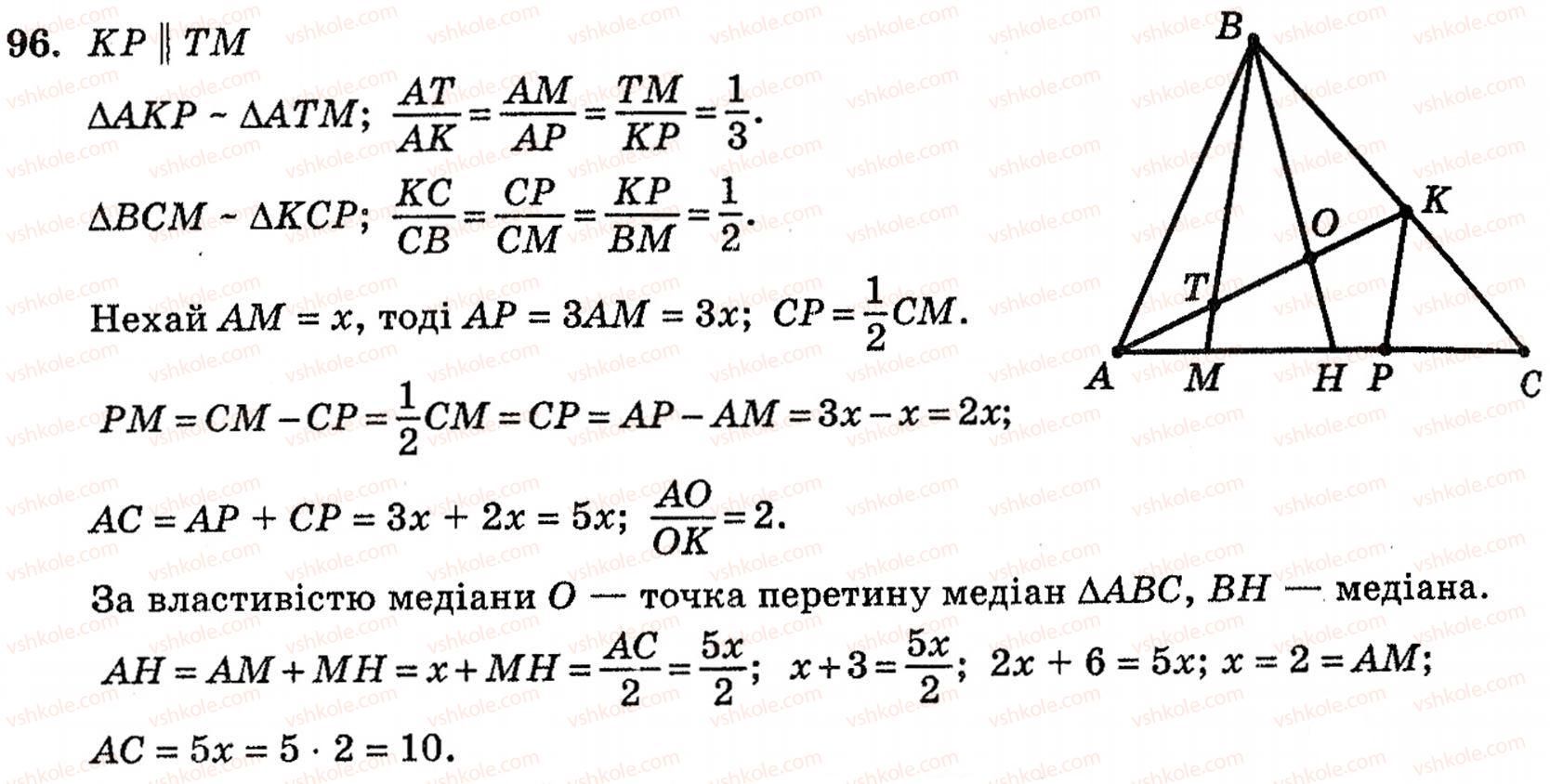 фото задание 96 - § 2. методи розв’язування планіметричних задач - розділ 1. систематизація та узагальнення фактів і методів планіметрії