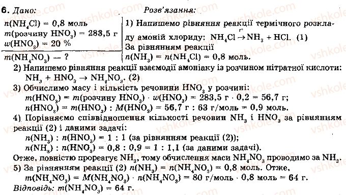 фото задание 6 - § 33. амоніак - розділ 2. неметалічні елементи та їх сполуки
