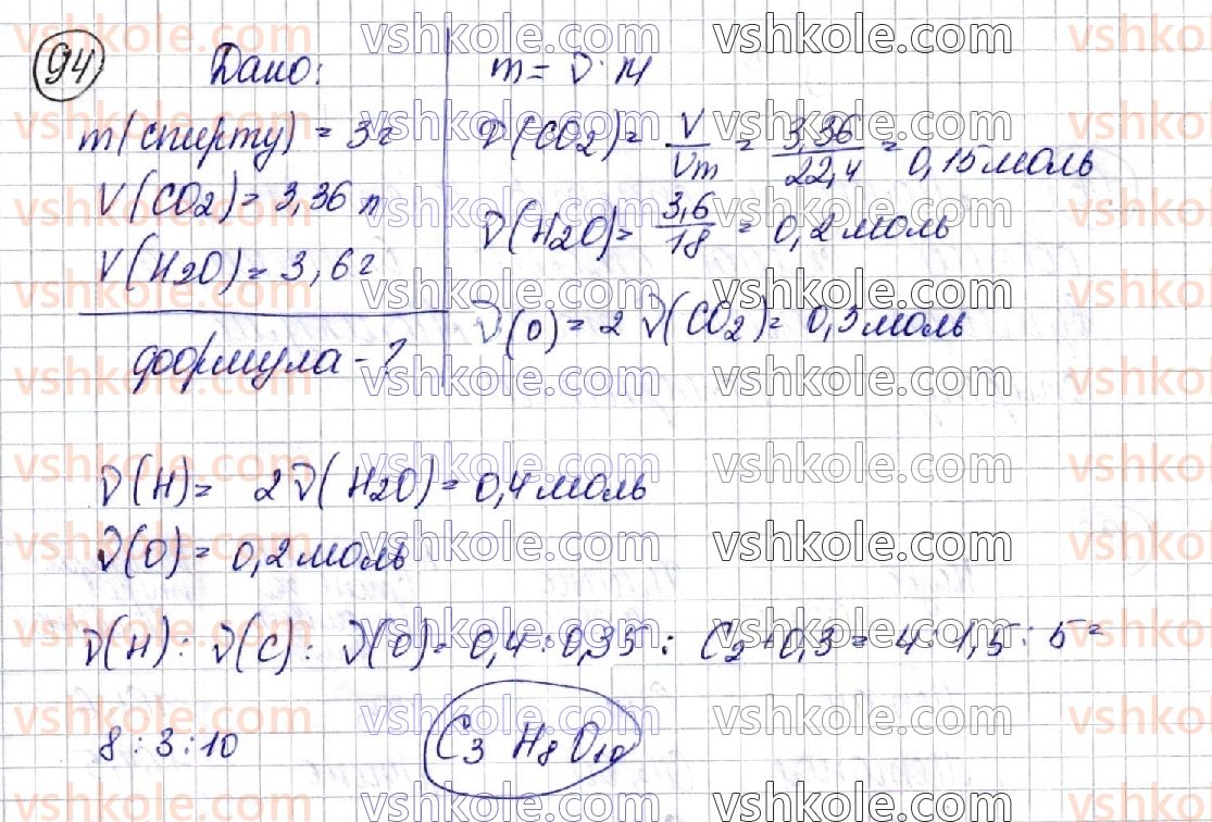 фото задание 94 - § 13. спирти - розділ 3. оксигеновмісні органічні сполуки