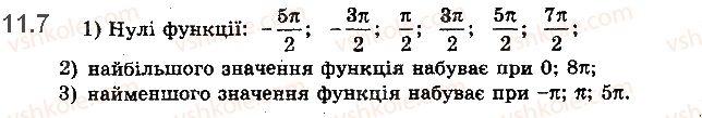фото задание 7 - 11. властивості та графіки тригонометричних функцій - § 2. тригонометричні функції