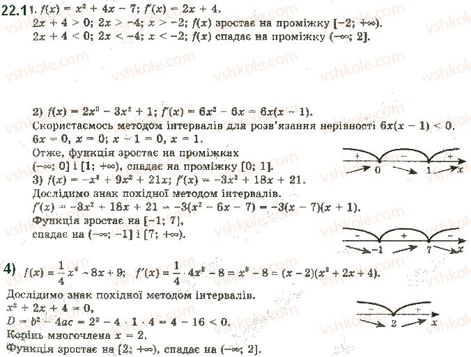 фото задание 1 - 22. ознаки зростання і спадання функції - § 3. похідна та її застосування
