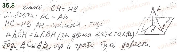 фото задание 8 - 35. перпендикуляр і похила - § 5. перпендикулярність у просторі