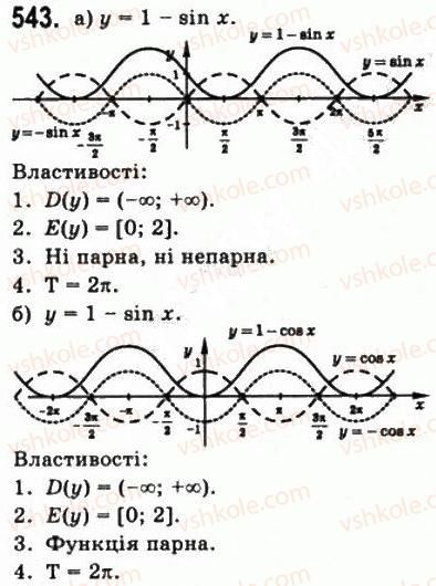 фото задание 543 - § 14. властивості і графіки тригонометричних функцій - алгебра і початки аналізу