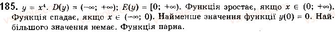 фото задание 185 - § 5. степеневі функції - розділ 1. функції, їхні властивості та графіки