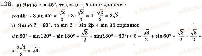 фото задание 238 - § 6. синус, косинус, тангенс і котангенс кута - розділ 2. тригонометричні функції