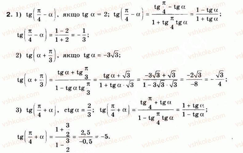 фото задание 2 - §19. формули додавання для тангенса і котангенса - частина 1. алгебра і початки аналізу