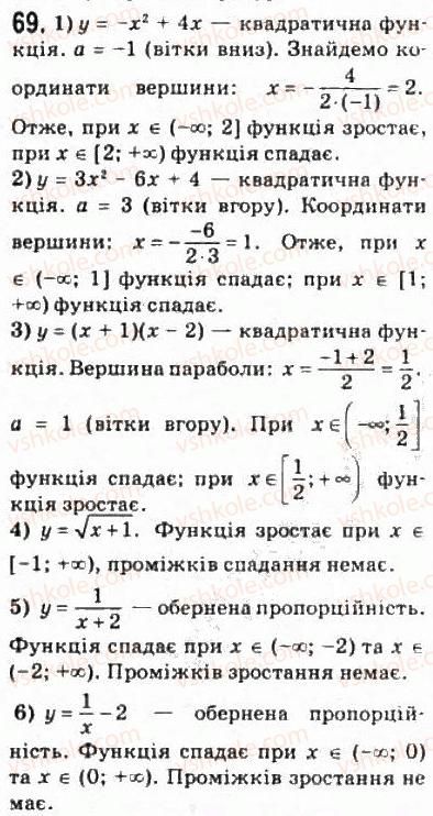 фото задание 69 - § 4. основні властивості функцій - розділ 1. функції, їхні властивості та графіки