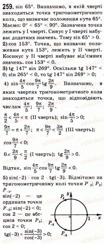 фото задание 259 - § 14. основні співвідношення між тригонометричними функціями - розділ 3. тригонометричні функції